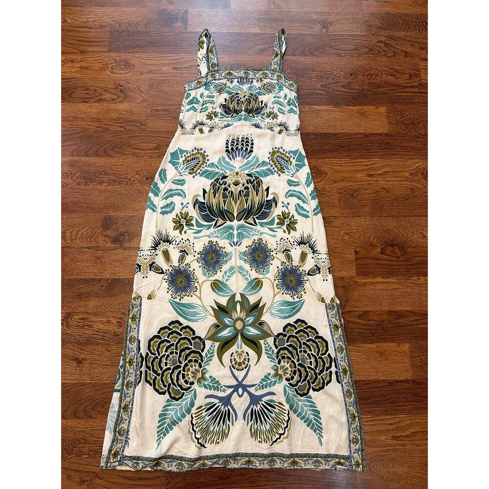 Nekane NKN Sleeveless Printed Maxi Dress Women’s Large Floral Cream Boho